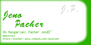 jeno pacher business card